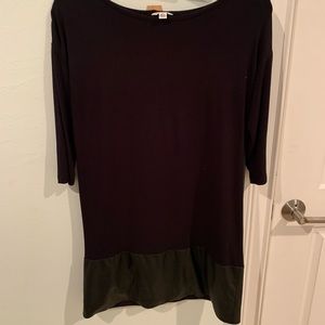 Calvin Klein Black Dress with Leather Trim